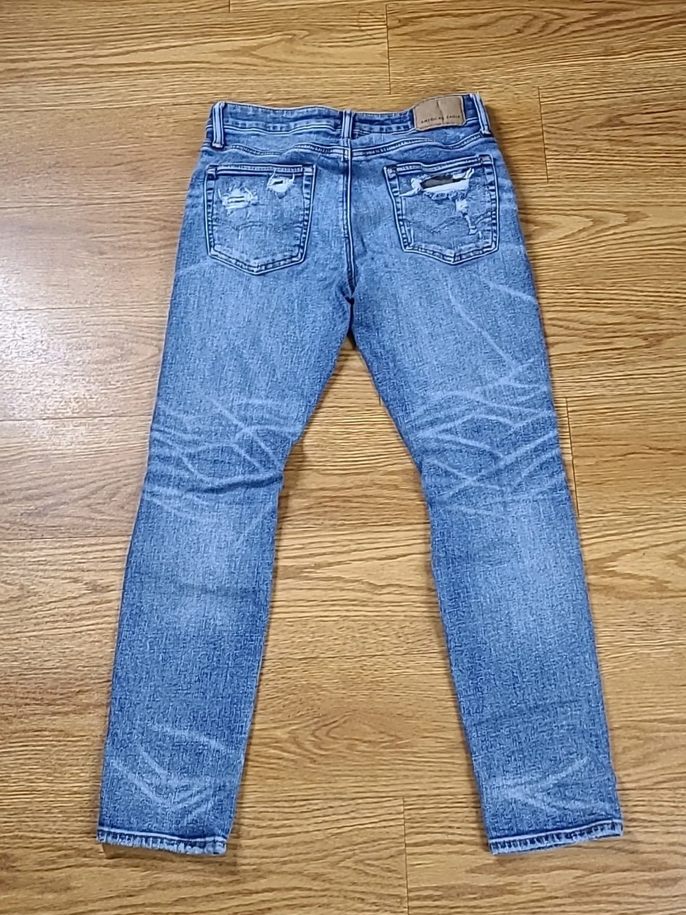 American Eagle Athletic Skinny 29x27 Pre-owned Destroyed Denim Strech Jeans